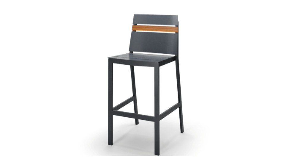 Linear Armless Bar Stool slightly off center front view