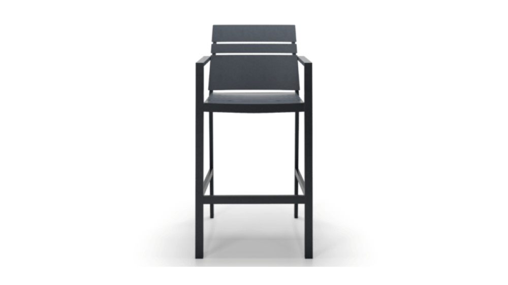 Monarch Linear Bar Stool with Arms front view