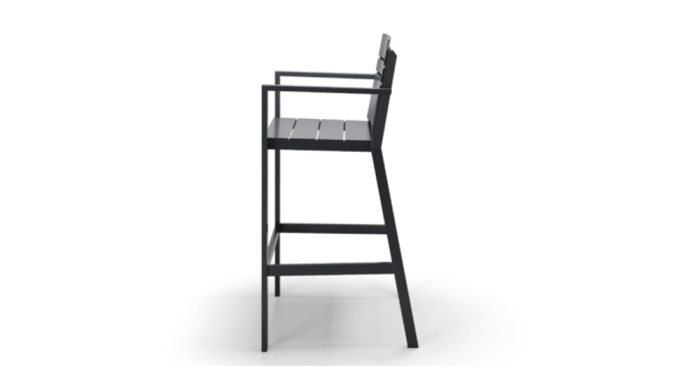 Monarch Linear Bar Stool with Arms side view