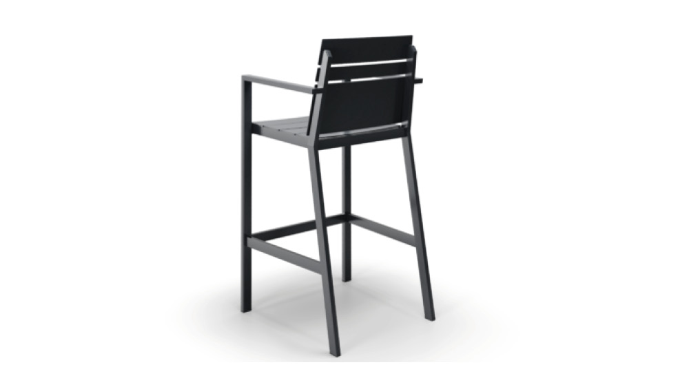 Monarch Linear Bar Stool with Arms slightly off center back view