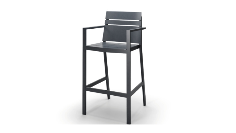 Monarch Linear Bar Stool with Arms slightly off center front view 420x420 1