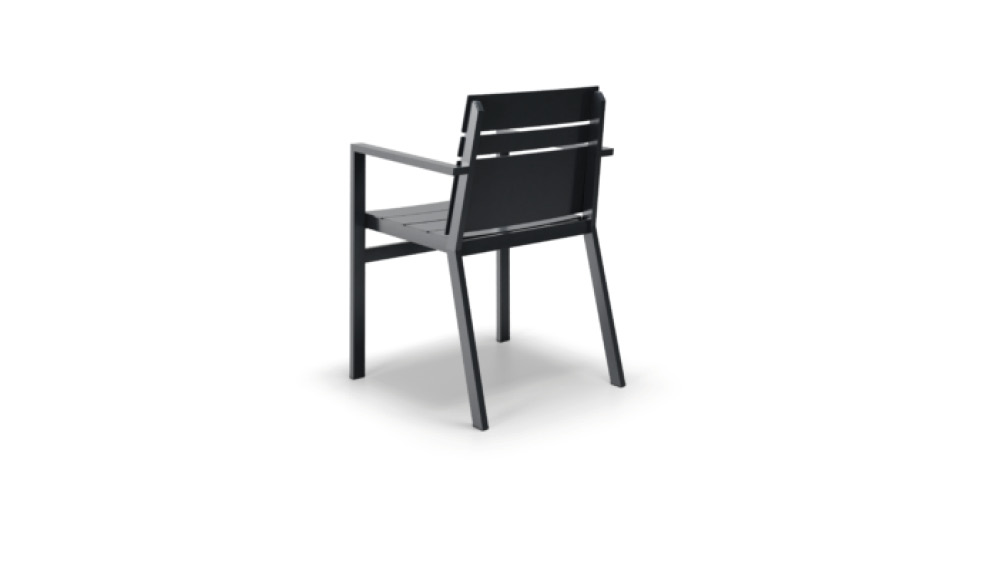 Monarch Linear Chair with Arms slightly off center back view