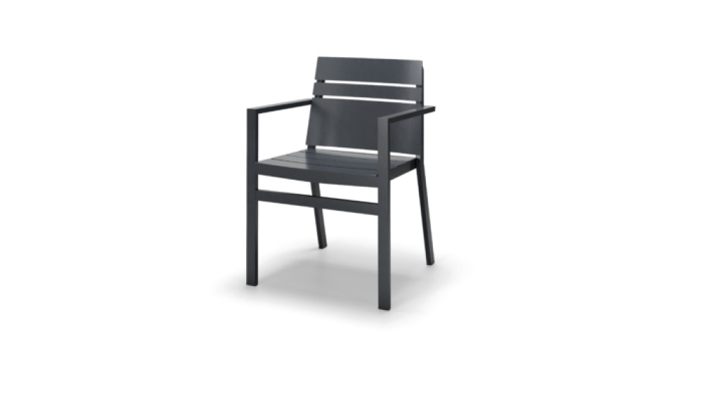 Monarch Linear Chair with Arms slightly off center front view