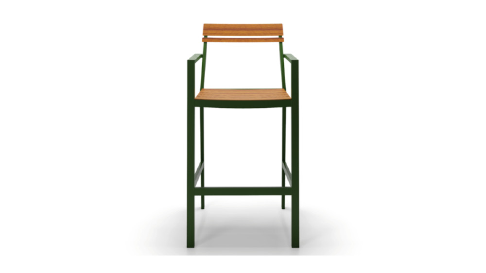 Monarch Two Bar Stool with arms front view