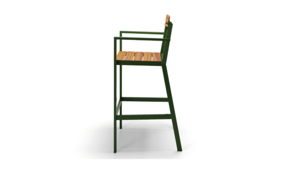 Monarch Two Bar Stool with arms side view