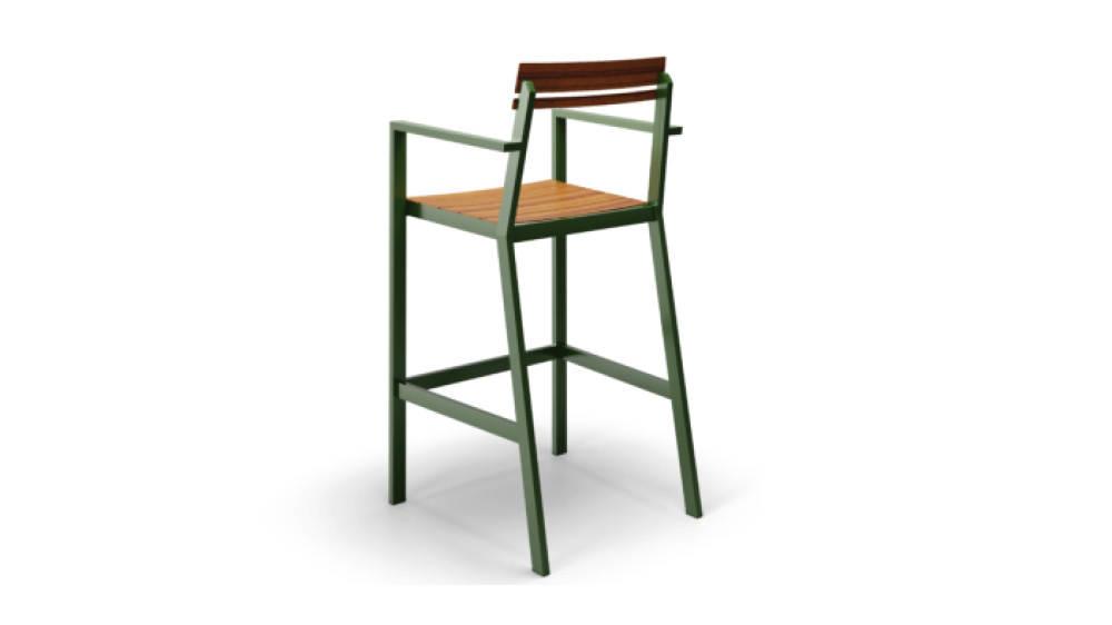 Monarch Two Bar Stool with arms slightly off center back